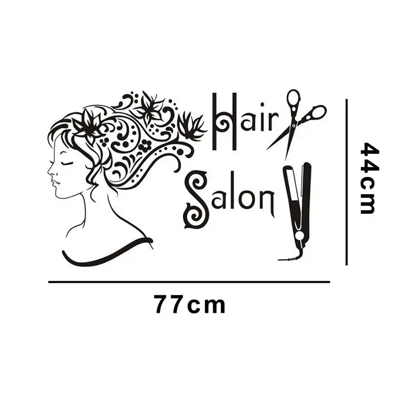 New Women Hair Salon Wall Sticker Adhesive Barber Stickers Home Shop Background Poster Art Decor Wallpaper Mural | Дом и сад