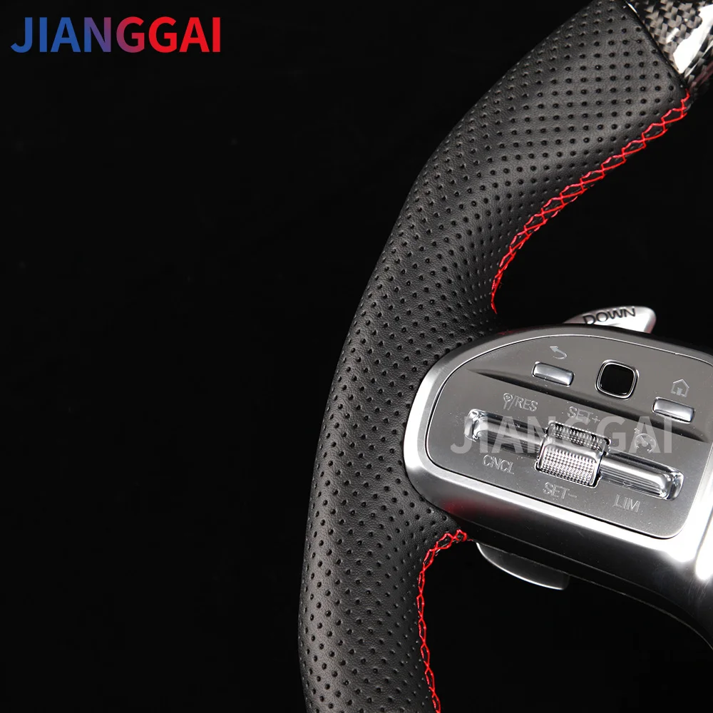 Автомобильный светодиодный руль из углеродного волокна итальянская алькантара