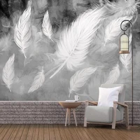 custom 3d wallpaper modern simple white feathers photo wall murals living room bedroom home decor papel de parede wallpapers 3 d