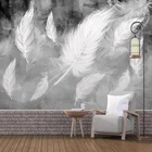 Пользовательские 3D обои Современные Простые белые перья фото настенные фрески гостиной спальни домашний декор Papel De Parede обои 3 D