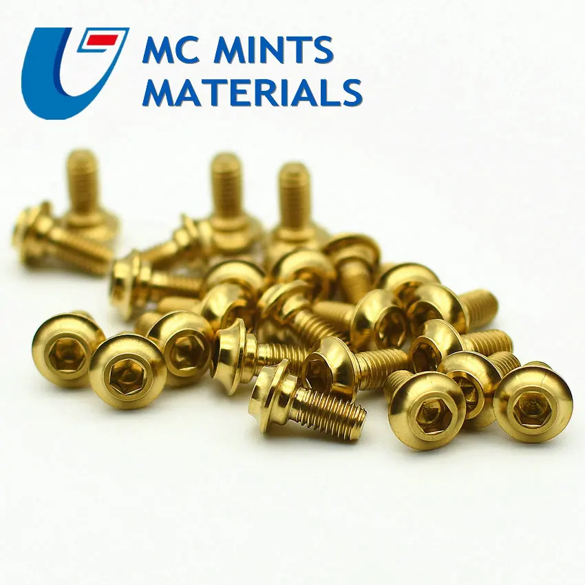 4 шт. Зажим тормозной блок фиксации M5 x10mm Ti Болт Золотой/многоцветный конус колпачки с пленкой титановые болты Ti крепежный винт