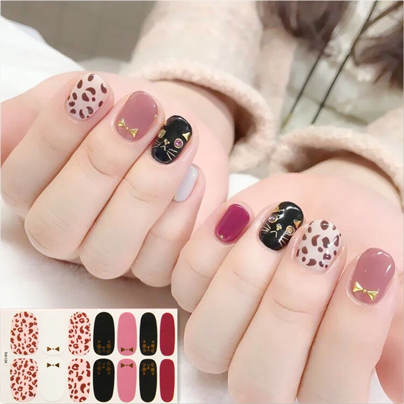 14tips/sheet Winter Design Sweater Nail Stickers Colorful Full Tips Wraps for DIY Adhesive Decals Women Art Decor Wholesale | Красота и