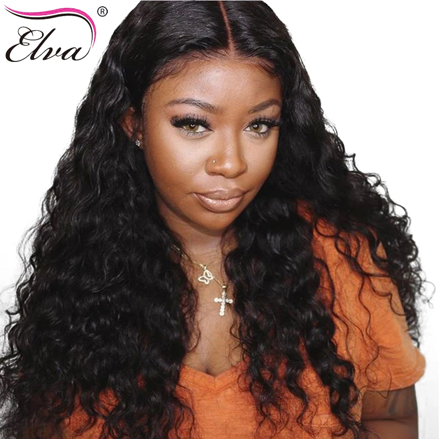 Волосы ELVA 13x4 человеческие волосы на кружеве парики для черных женщин бразильские