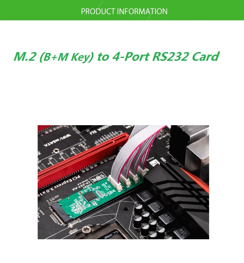 IOCREST добавить на карту M.2 ngff b Ключ и m ключ к 4 портам RS232 db9 карта mutil-последовательный порт контроллера