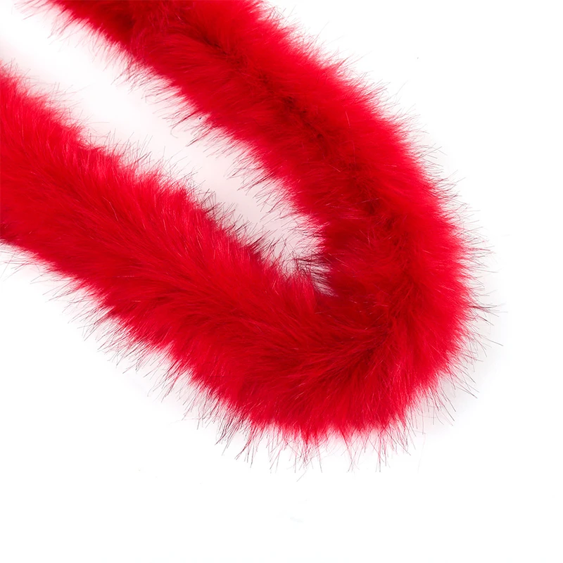 1PC Faux Fox Fur Trimming For Sweater Furry Fluffy Coat Hood Hat Ribbon Tapes Garment Materials DIY Sewing Costume Collar - купить по