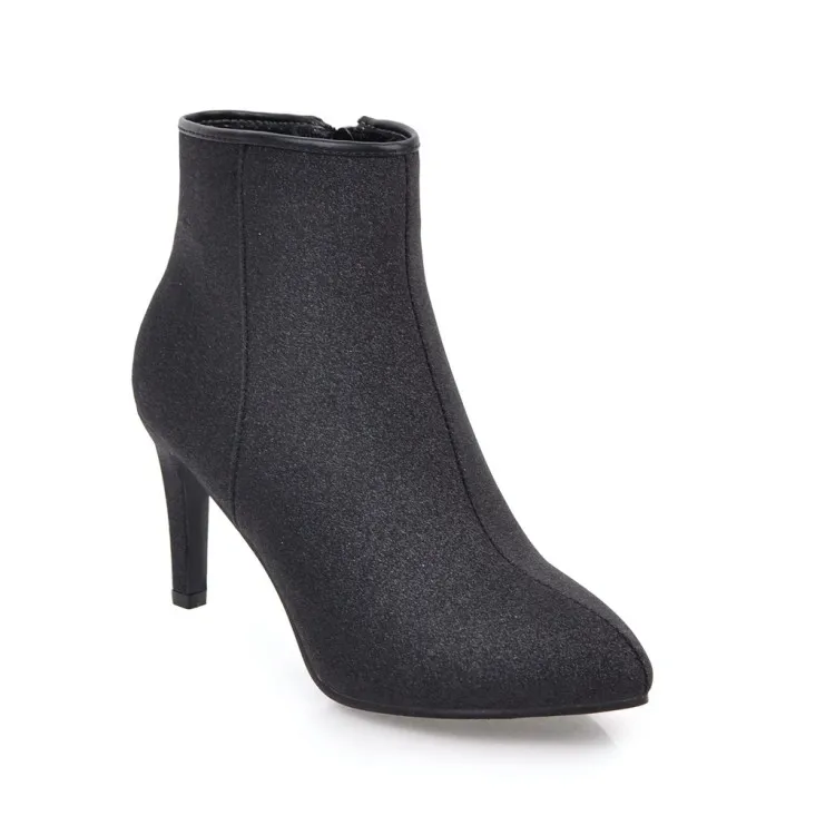 Женские ботильоны с коническим каблуком однотонные ботинки больших размеров 9 10