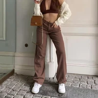 brown jeans women 2021 baggy jeans straight pants fashion casual denim trousers mom jeans high waist y2k streetwear high quality
