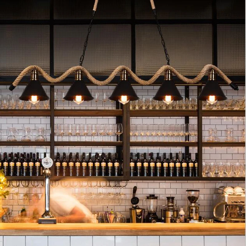 

Современные потолочные светильники с 3-5 головками, креативные индивидуализированные антикварные лампы для бара, магазина одежды, осветите...