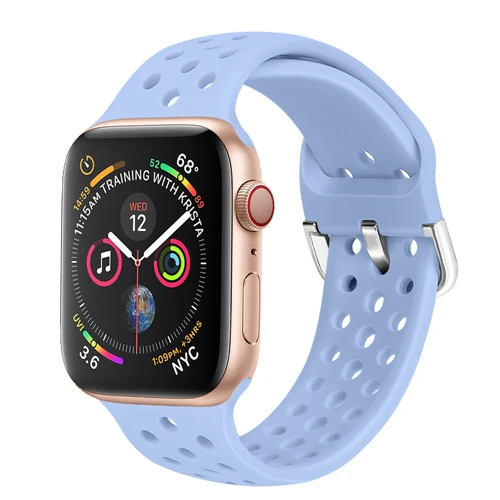 Light purple Силиконовый ремешок для apple watch 4 band 44 мм 40 мм iWatch band 42 мм 38 мм спортивный браслет correa apple watch 4 3 2 1 Аксессуары - Цвет ремешка: Light purple