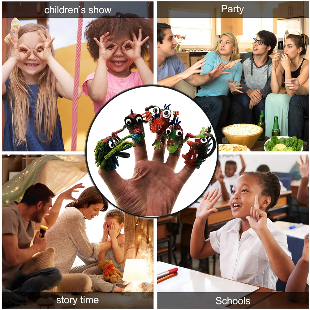 5 шт. с героями мультфильма Монстр пальчиковые игрушки развития интеллекта детей