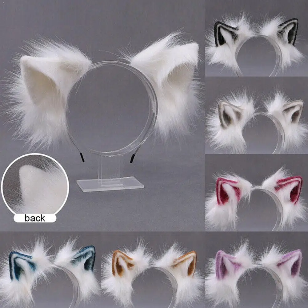 Прекрасный пушистый зверь уши зажим для волос в стиле аниме Лолита шпильки с