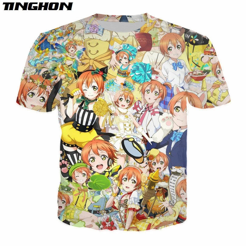 XS-7XL Harajuku в стиле аниме Живая Любовь футболка хипстерская прикольная 90s женская