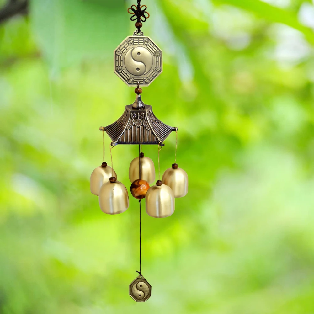 

Lucky Wind Chimes Feng Shui Wind The Eight Trigrams Pure copper wind chime Bell Good Luck Home Garden Hanging Decoration Gift