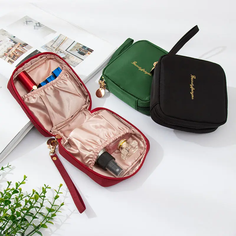 

Small Mini Cosmetic Bag Girl Lipstick Bag Women Make Up Organizer Pouch Sanitary Pads Bags Coin Purse Holiday Travel Organizer