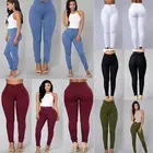 Горячая Распродажа женские джинсовые узкие Джеггинсы с высокой талией Стрейчевые джинсы узкие брюки-карандаш