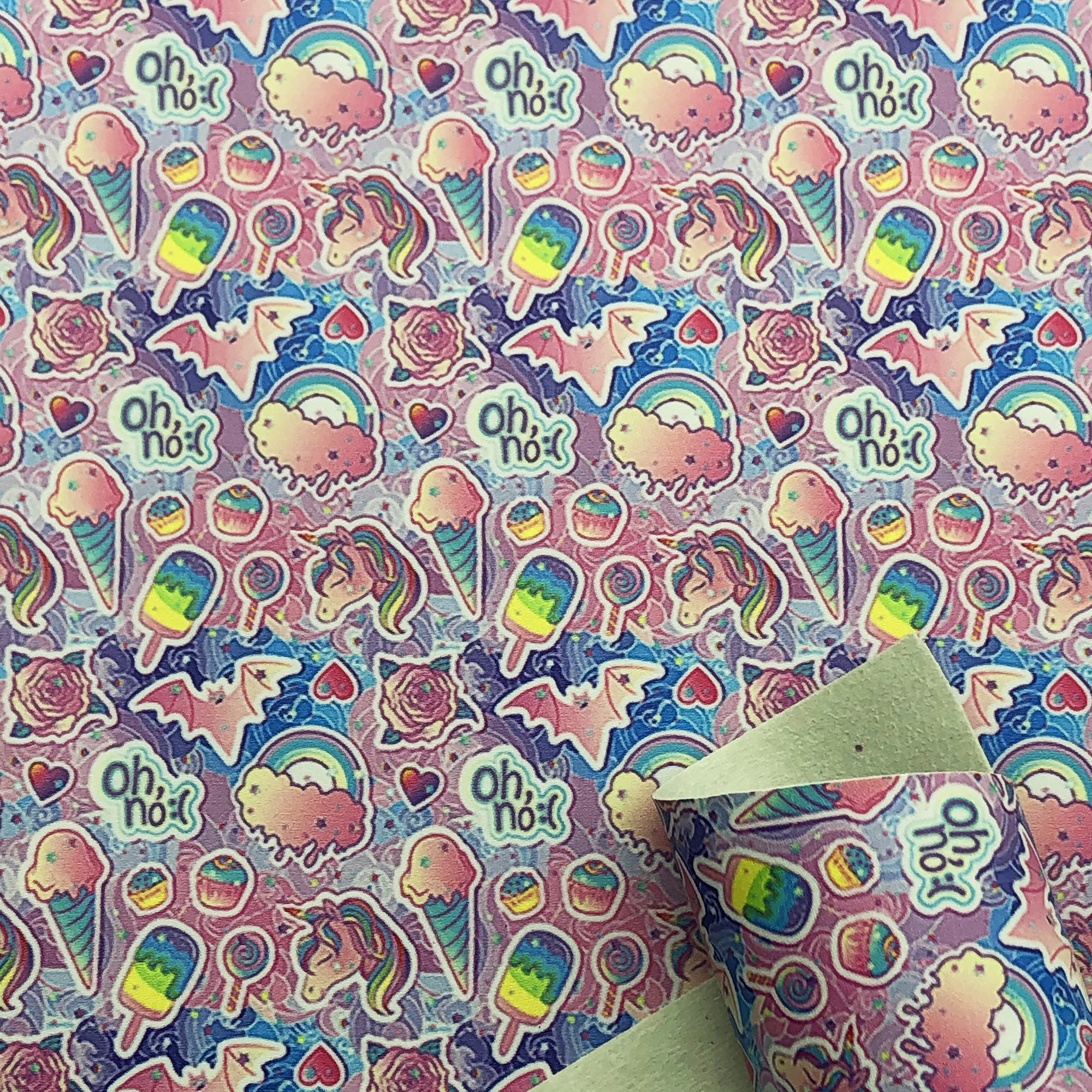 Гладкая ложная синтетическая кожа листов Радужный животный принт бант ткань DIY серьги сумочка ремесло аксессуары 1Yc18895 на.