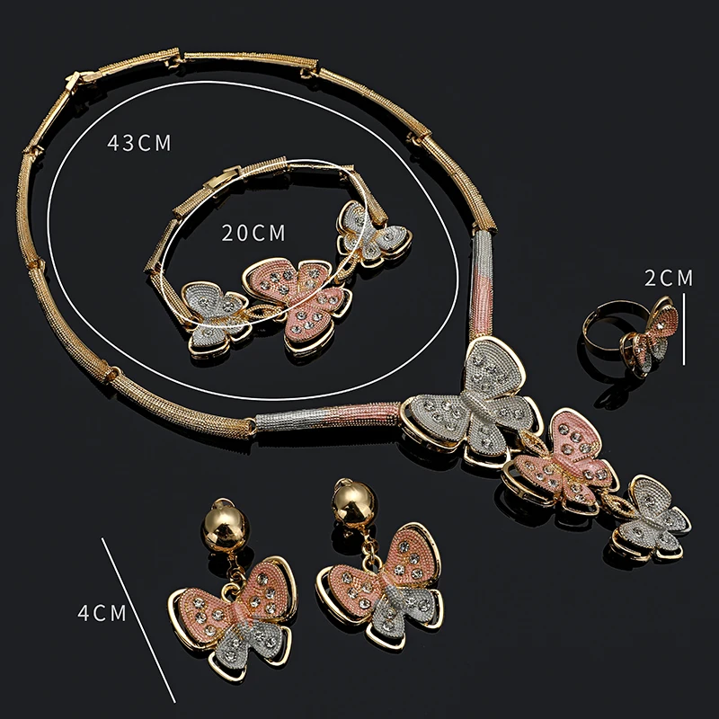 

Fani Nigerian Wedding woman accessories jewelry set African Beads Brand Jewelry Set 2020 Dubai Gold Color Jewelry Set Wholesale