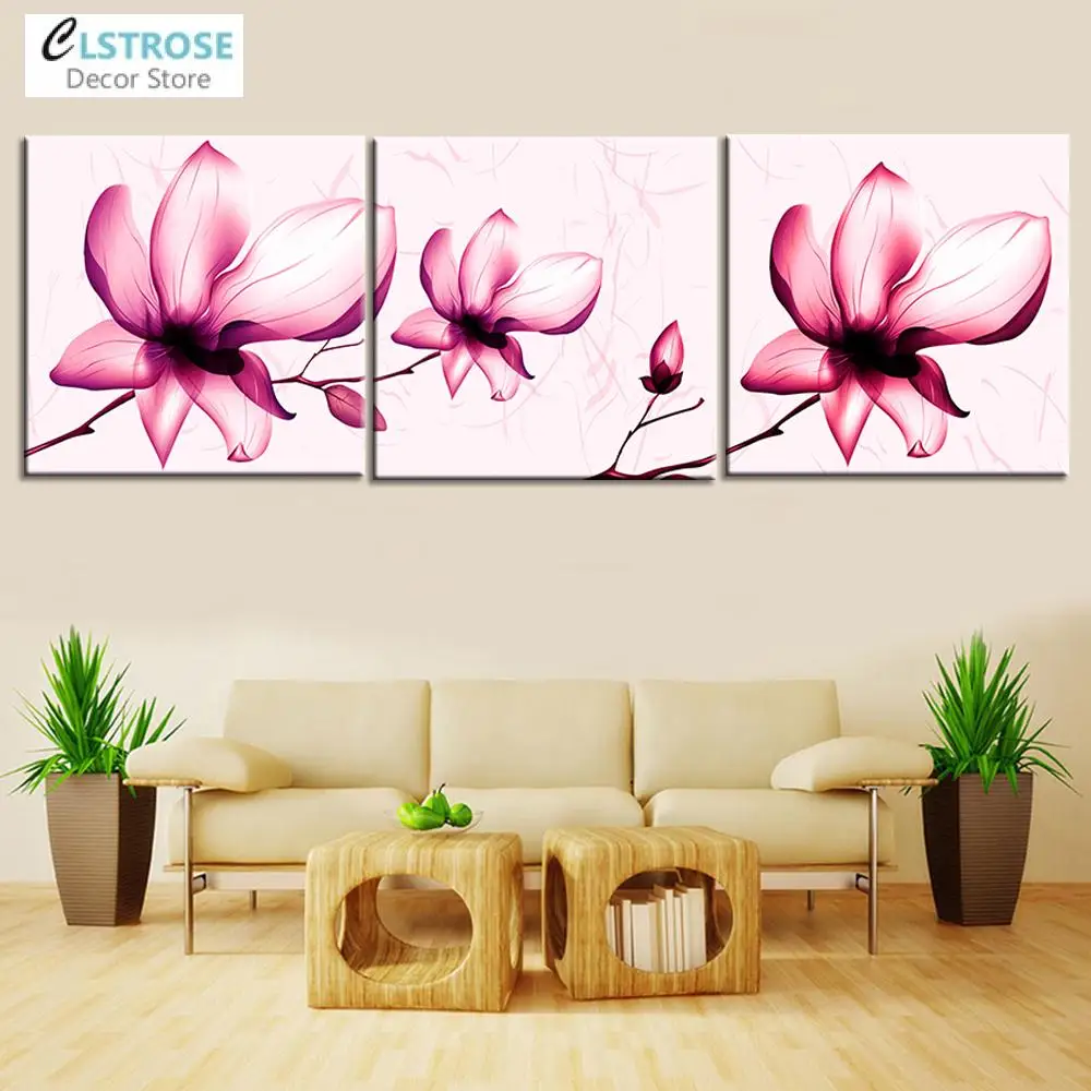 

CLSTROSE New Unframed 3 Pcs Wall Art Chinese Characters: Business Is Booming Painting Home Decorative Picture For Living Room