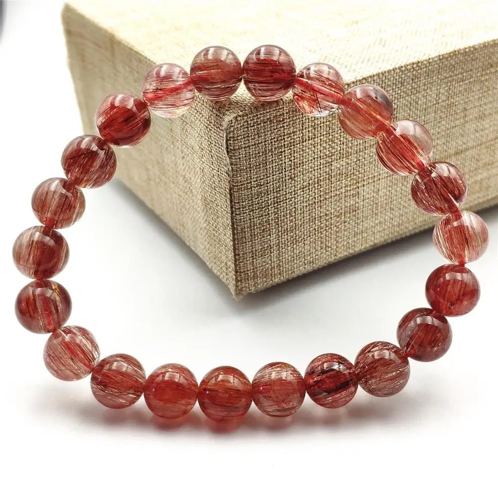 Высокое качество натуральный красный волос рутилированный кварцевый Crsytal