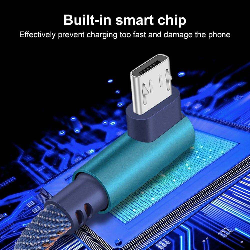 Кабель Olnylo Micro USB кабель для быстрой зарядки и передачи данных на 90 градусов Huawei