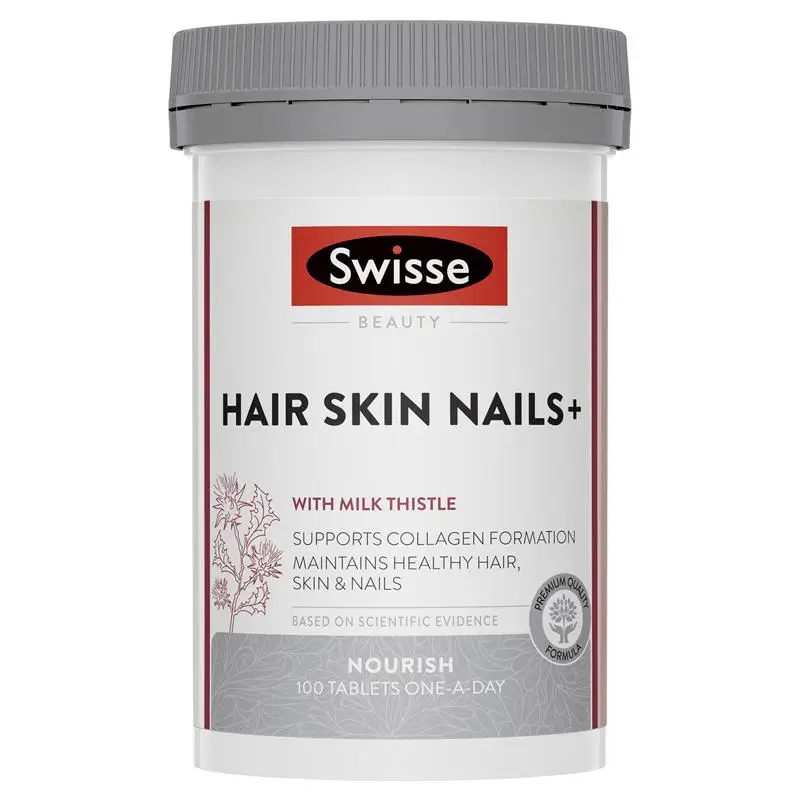 

Australia Swisse Ultiboost Hair Skin Nails 100 Tablets Collagen Production for Glossy Hair Radiant Skin Healthy Nails