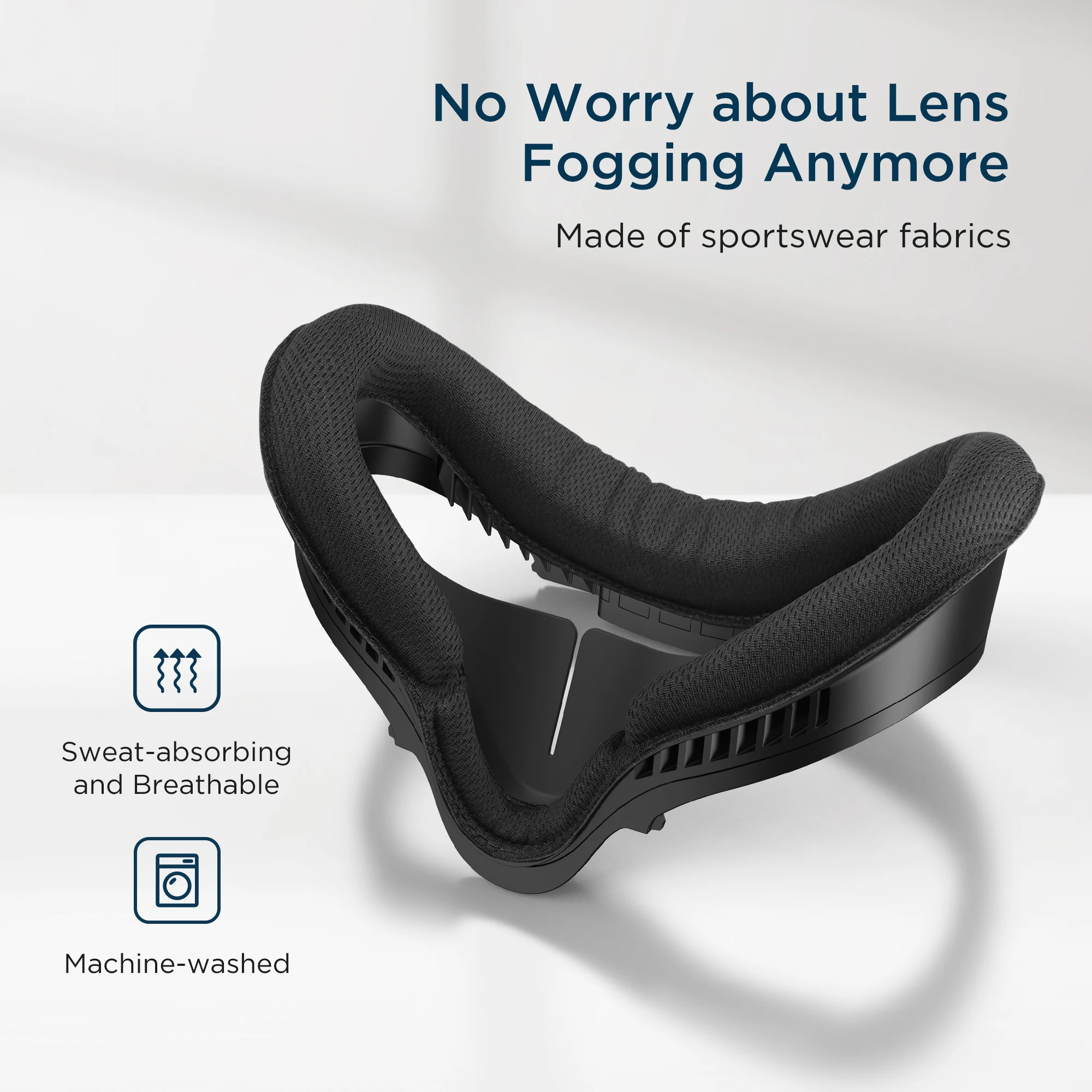 KIWI design Upgraded Fitness Facial Interface For Oculus Quest 2 VR Accessories Optimized Noseguard Washable Sports Cloth Pad