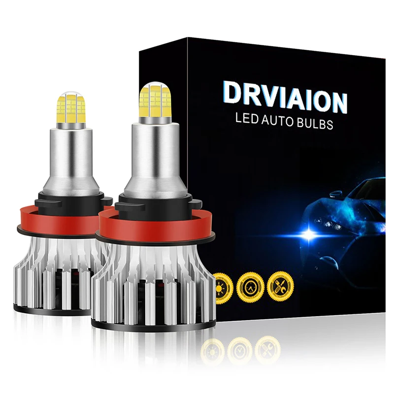 

2Pcs/set DC 9-32 V 24Chips H1 H7 H8 H9 H11 LED Lamp Car Headlight Bulbs LED 360 Degree High Power Car LED Light 120W 18000LM New