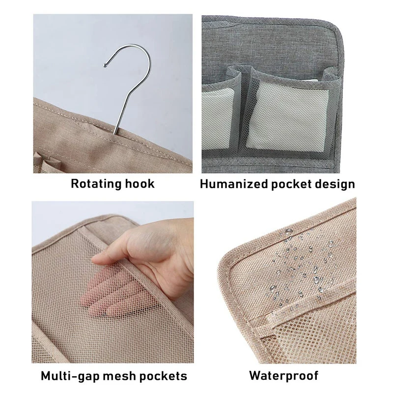 Двухсторонний подвесной шкаф-органайзер с 20 карманами для нижнего белья чулок