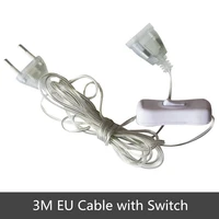 3m 5m eu power extension cable with switch cord wire for led string light christmas holiday decoration lamp