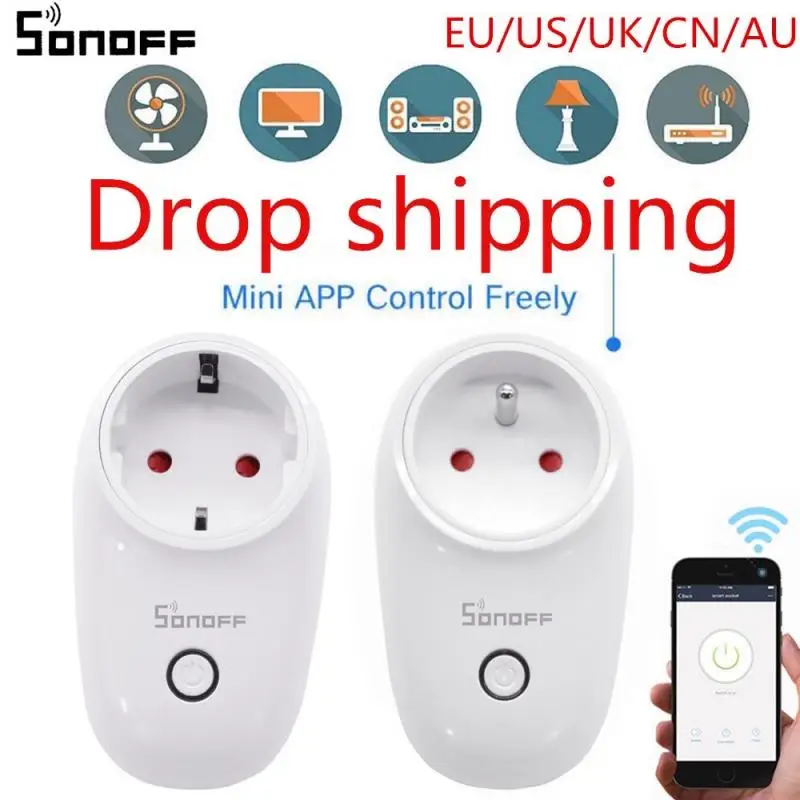 Интеллектуальный выключатель света Sonoff S26 Беспроводной Wi Fi розетка разъем