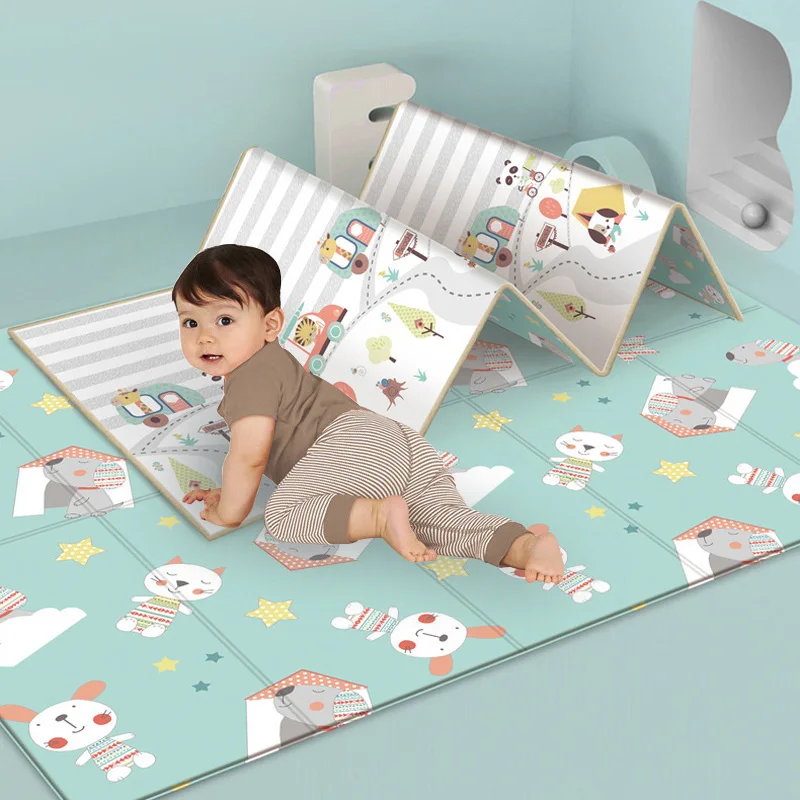 Складной мультяшный детский игровой коврик 200*180 см LDPE коврик-пазл для лазания