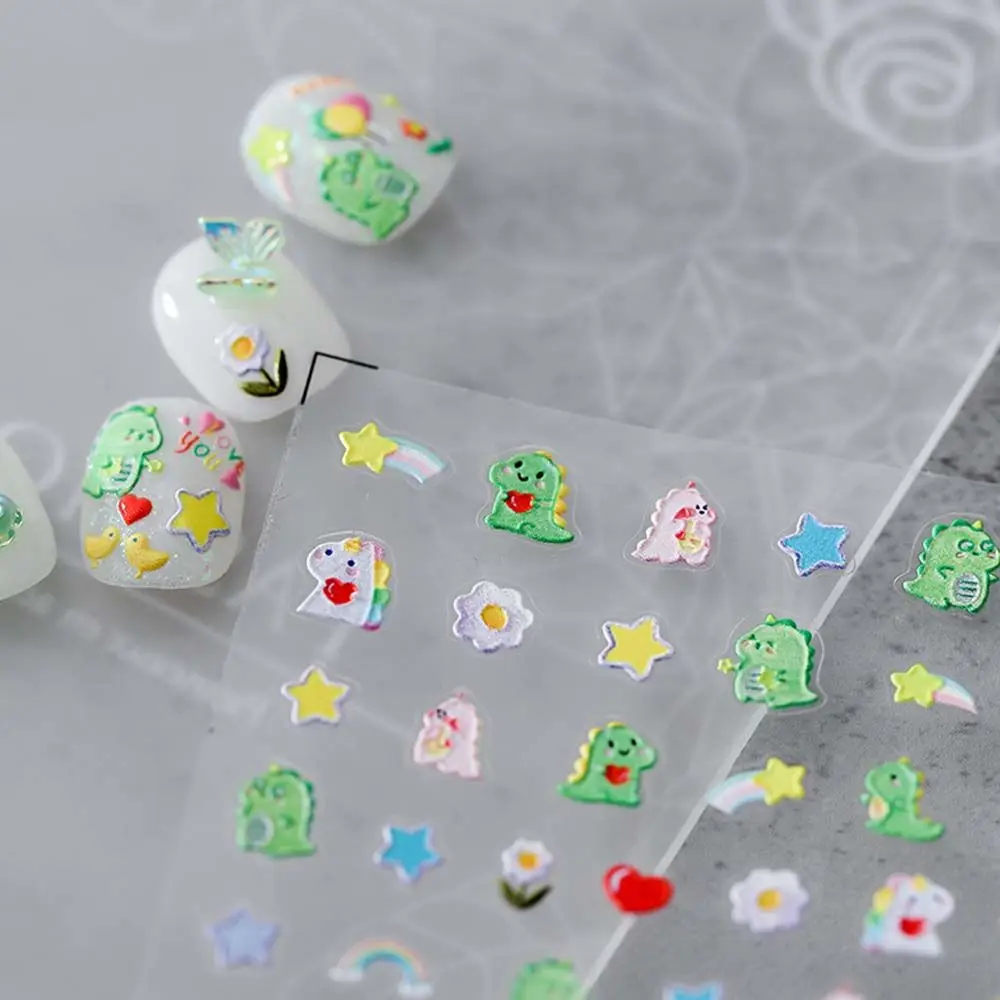 

Красочная японская клейкая звезда 5D флорет наклейка для ногтей своими руками украшение для ногтей Аксессуары для маникюра динозавр наклей...