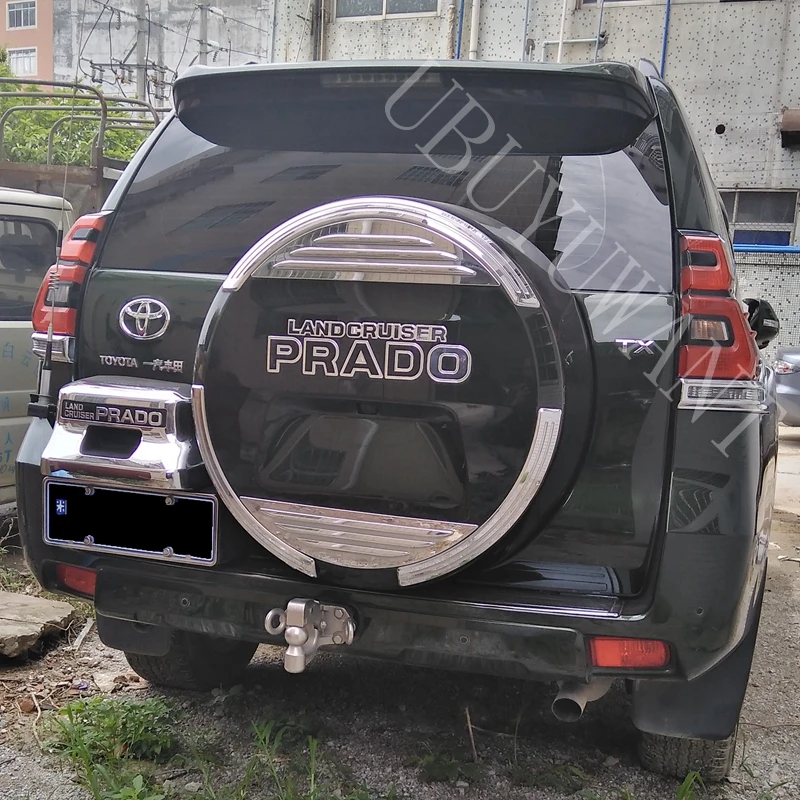 Для Toyota Land Cruiser Prado FJ 150 120 ABS хром задняя Чехол запасного колеса, отделка, декоративные полосы 6 шт
