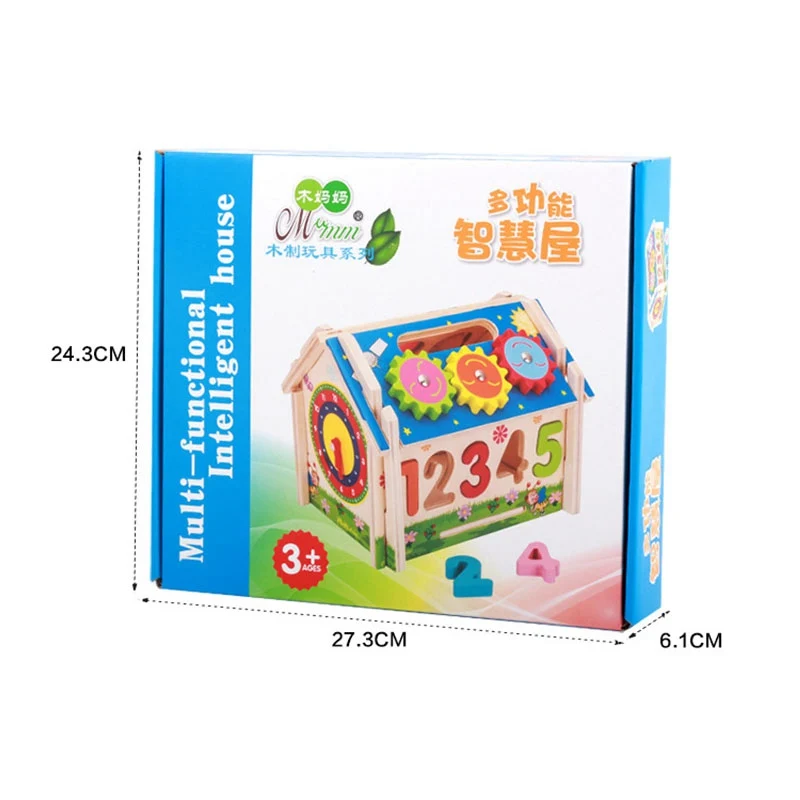 Wooden Building Toy Set Blocks Playset for Kids Girl Boy Educational Toys DIY Creative Baby | Игрушки и хобби