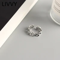 livvy thai silver color three layer twist ring female fashion high end trend classic jewelry accessories