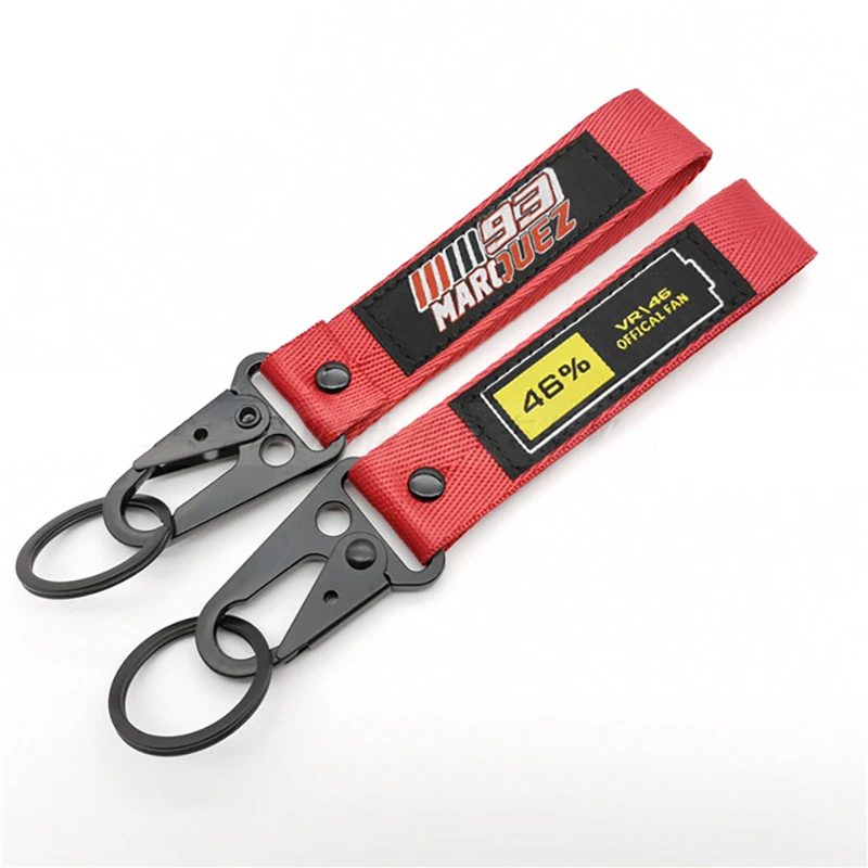 Брелок для ключей с эмблемой мотоцикла нейлоновый ремешок стальной пружинный