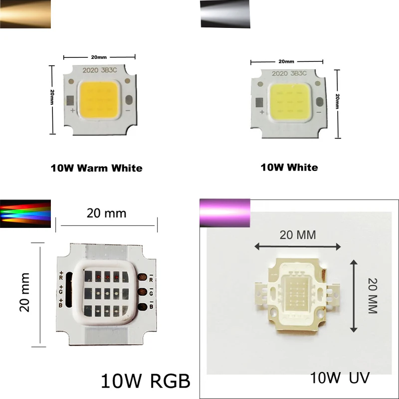 Холодный белый высокой мощности светодиодный чип COB 10 Вт оптовая продажа