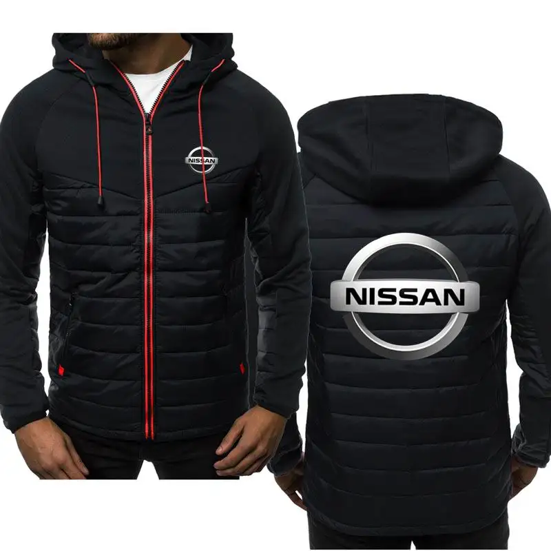 

New Fashion Nissan Car Logo Hoody Spliced Jacket Men Spring Autumn Hoodies Casual Coat Hooded Fleece Sport Zipper Tops