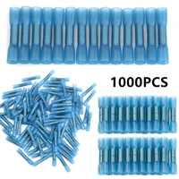 1000pcs heat shrink butt connectors insulated waterproof blue heat shrinking terminals 16 14 awg electrical crimp terminals