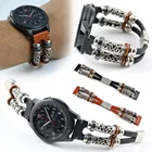 Ремешок из натуральной кожи для Samsung Gear S3 Frontier Classic Galaxy Watch 46 мм, сменный винтажный браслет для наручных часов 22 мм