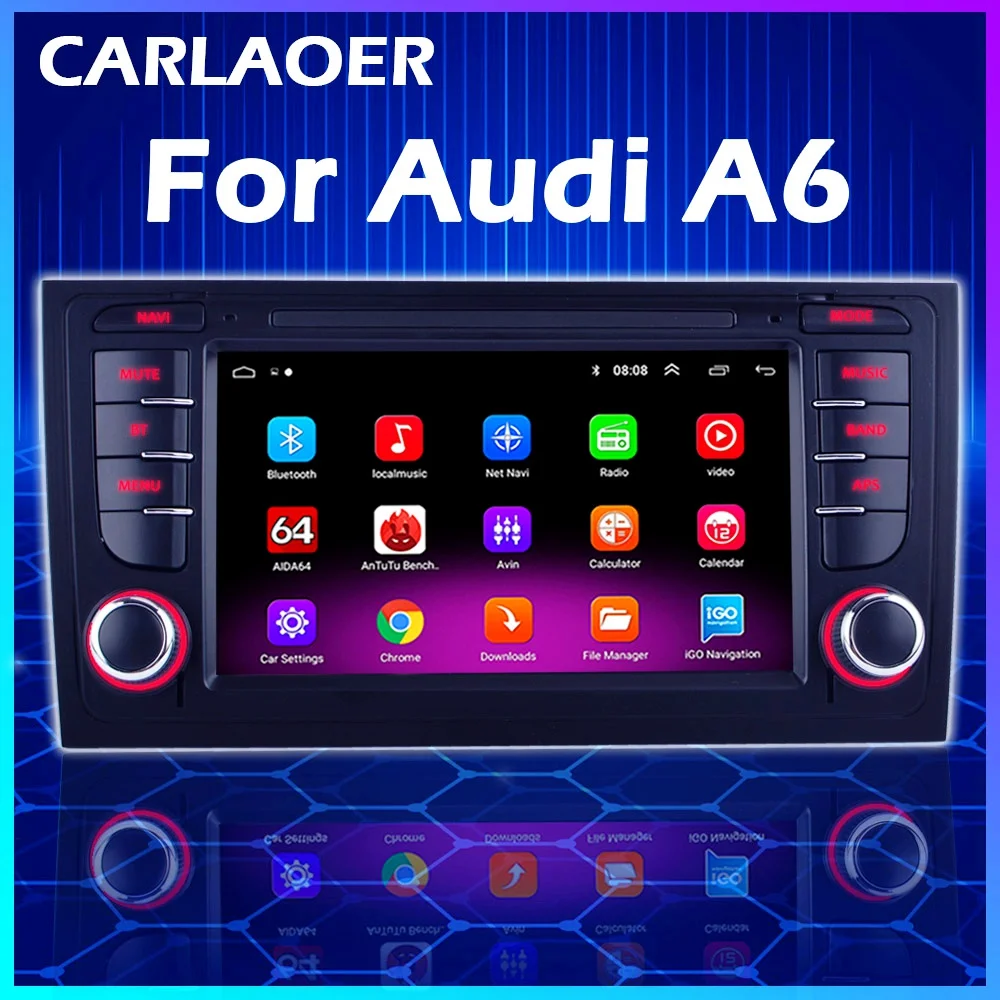 Автомагнитола Android мультимедийный видеоплеер для Audi A6 S6 RS6 1997 1998 1999 2000 20012002 2003 2004 2