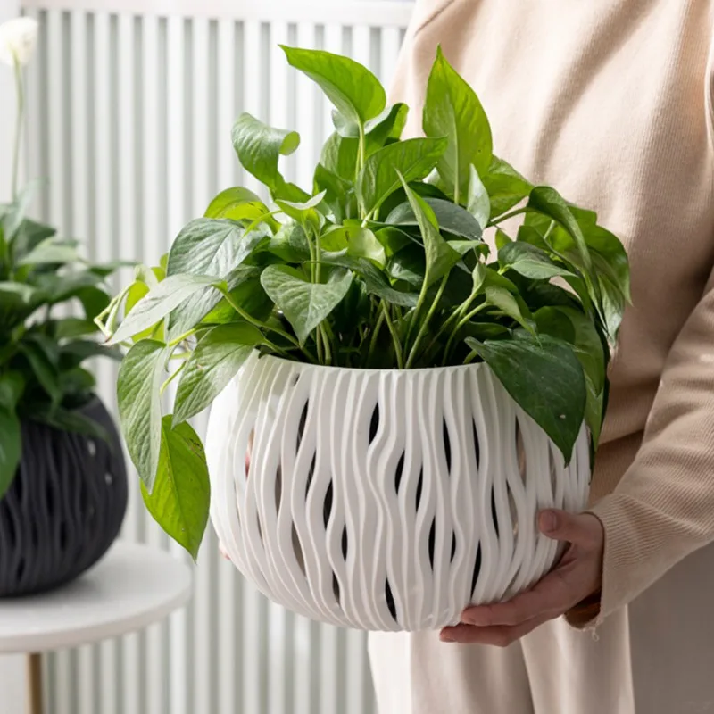 

Plastic Hanging Flowerpot 29 Cm Hanging Flowerpot With Drain Hole And Plug Circular Hanging Basket Plant Accessories With Chain