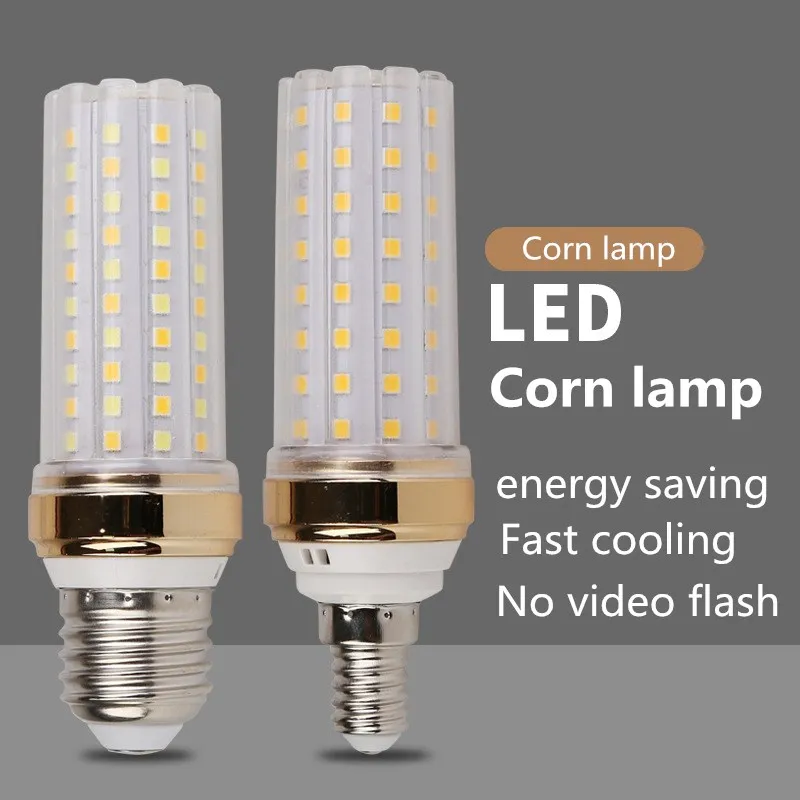 Super long lifespan E27 E14 12W 16W 20W 24W LED lamp Corn Bulb AC85-265V No Flicker 2835 SMD LED light / lighting