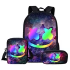 Рюкзак для мальчиков и девочек-подростков, с 3D-принтом, со смайликами