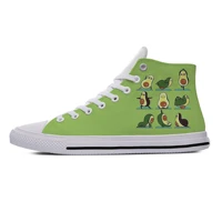 avocado cartoon popular funny vogue fashion cute casual cloth shoes high top lightweight breathable 3d print men women sneakers