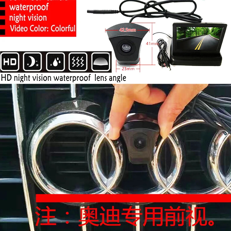 Камера заднего вида FUWAYDA CCD HD с логотипом спереди для SONY запасная + монитор Audi A1 A3 A4