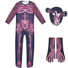 Женский Детский костюм с головой сирены для косплея, забавная сирена для вечеринки, боди с головой ужаса, карнавальное платье на Хэллоуин, Комбинезоны