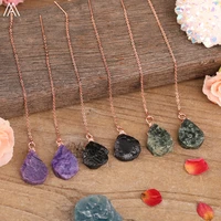 natural purple green charoites malachite jaspers stones irregular slab beads dangle hook earrings jewerly for women dropship
