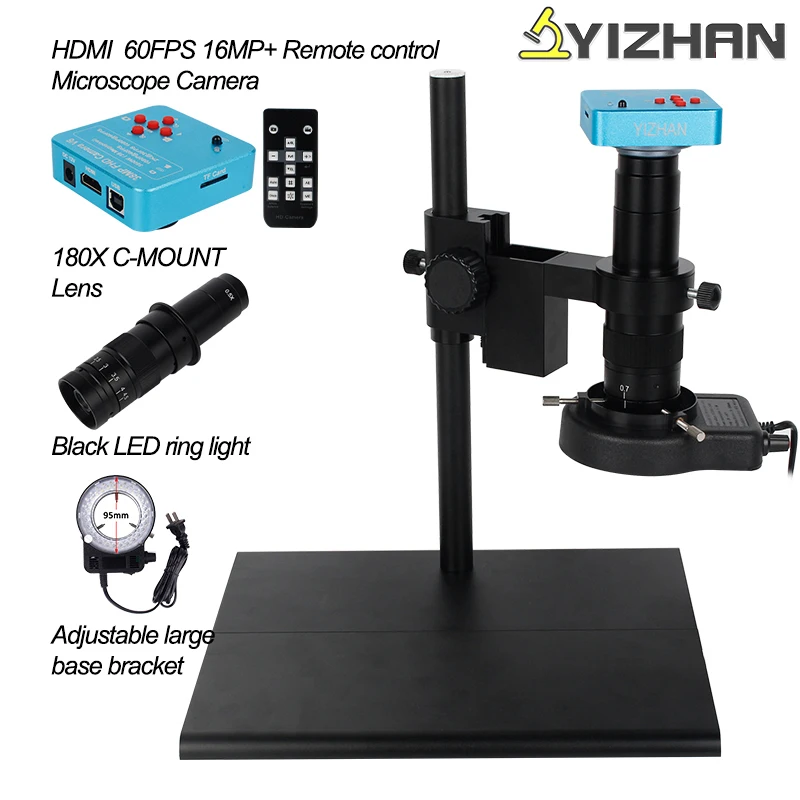 HD USB TF HDMI VGA 16MP монокулярный микроскоп цифровая камера большая стойка для верстака
