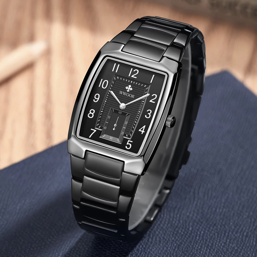 

2021 WWOOR Mens Watches Top Brand Luxury WristWatch Stainless Steel Quartz Watch Casual Waterproof Male Clock Relogio Masculino